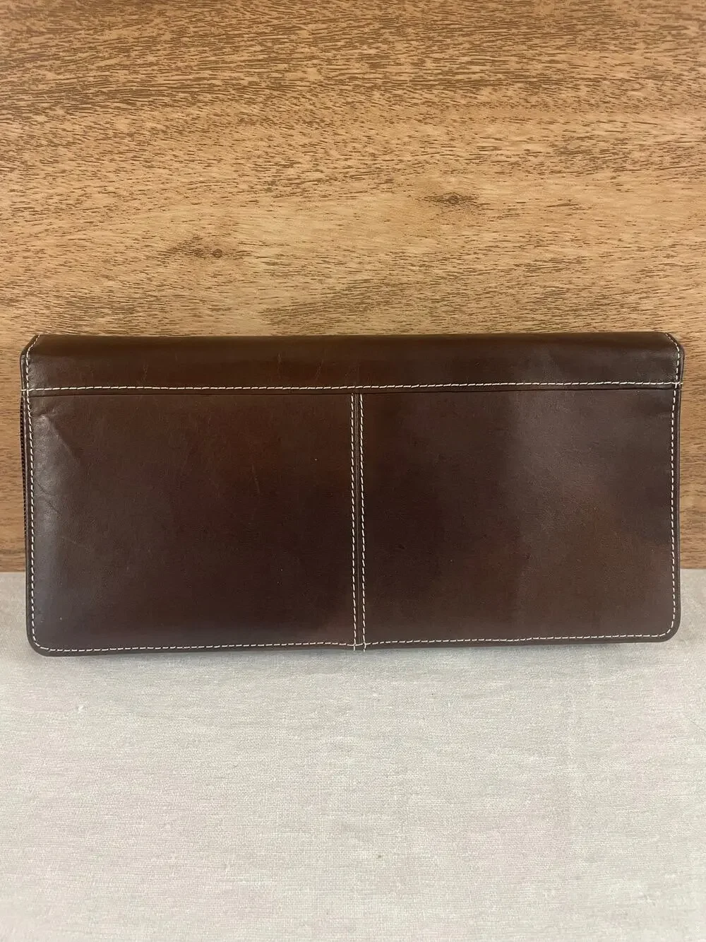 Rogue Wallet Brown Leather RFID Shielded Zip Travel Organizer Wallet Clutch